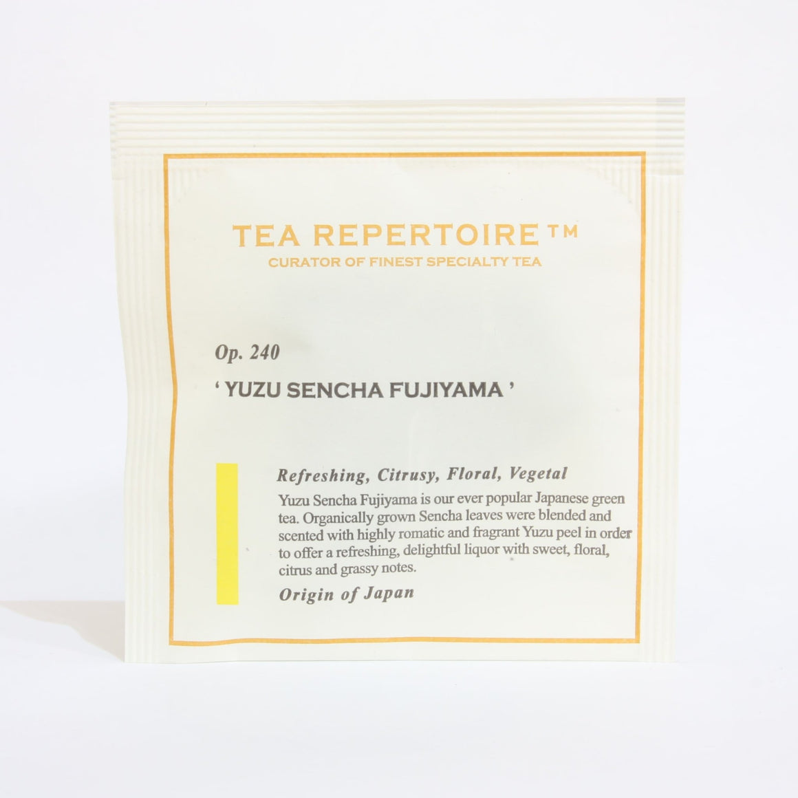 Individually Wrapped Yuzu Sencha Fujiyama Pyramid Tea Bags - Tea Repertoire