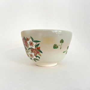Japanese Iris & Balloon Flower Motif Matcha Bowl - Tea Repertoire